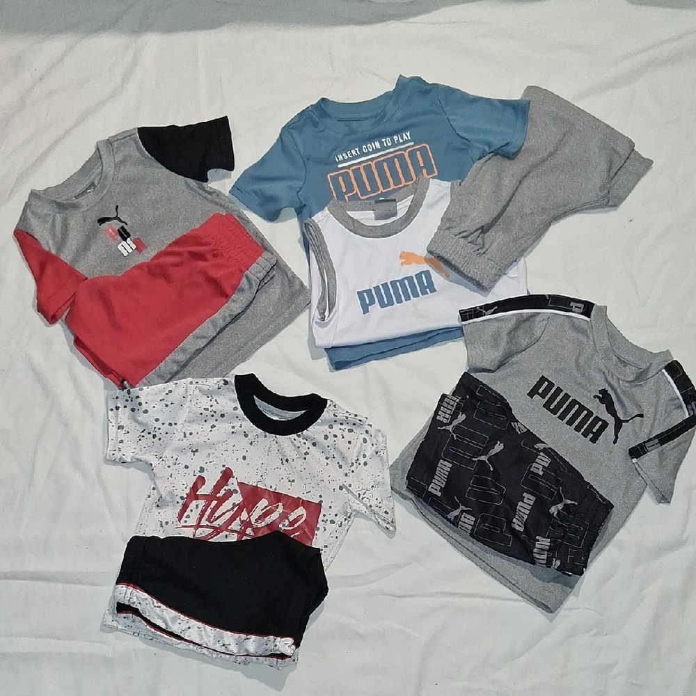 Puma Kids' T-Shirt Collection - Gray, Red, Blue